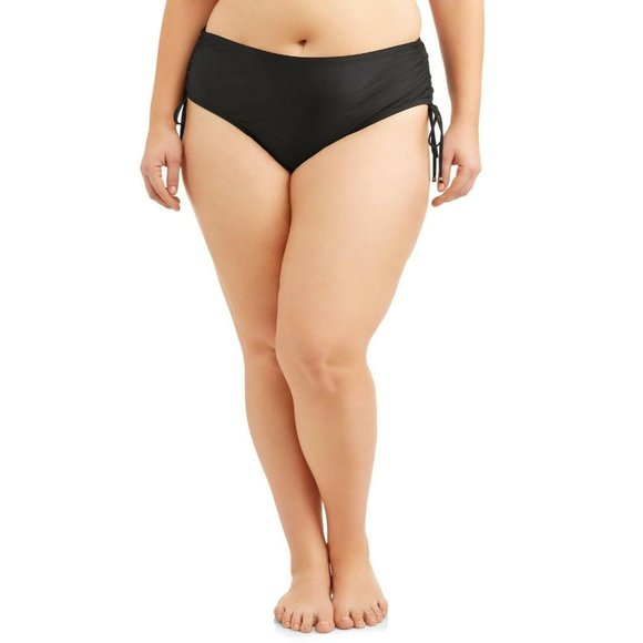 Time and Tru Womens Plus Black Core Ruched Brief - Picture 1 of 12